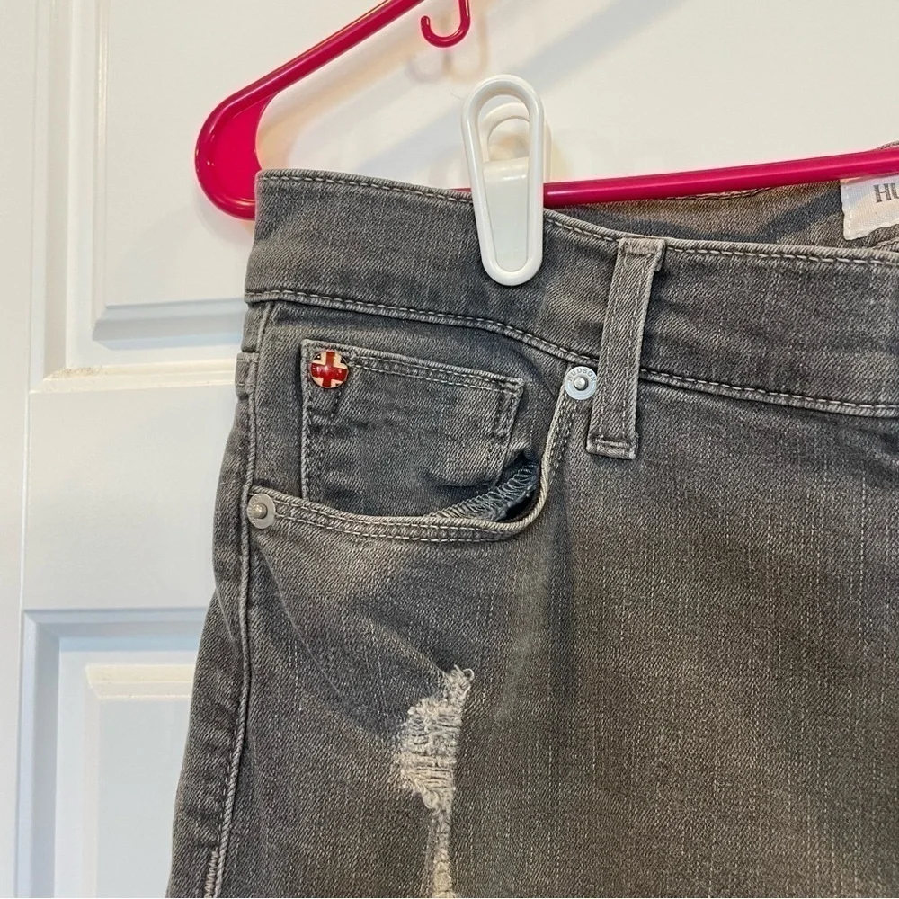 Hudson Grey Distressed Skinny Jeans
